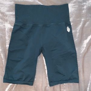Dark green free people biker shorts